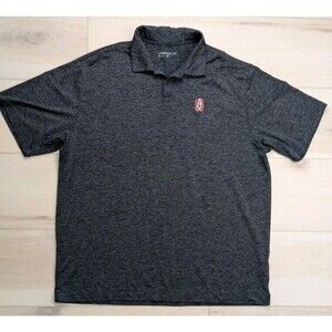 Nike Golf Polo Shirt Mens‎ XL Stanford Cardinal Charcoal Gray Heather Dri-Fit